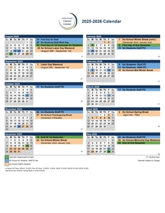 2025-2026 Ionia County Career Center Calendar